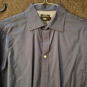 Slim Fit Blue Mens Dress Shirt Size Medium